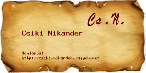 Csiki Nikander névjegykártya