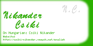 nikander csiki business card